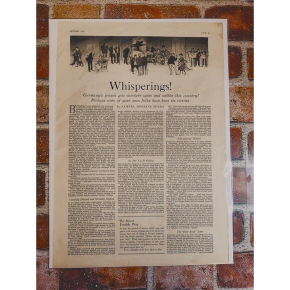1918 "Whisperings!"‎ Original Vtg Magazine Page WWI by Samual Hopkins Adams - Picture 1 of 12